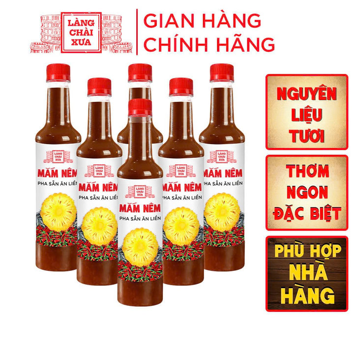 [thùng 6 Chai Nhựa 650g] Mắm Nêm Pha Sẵn Ăn Liền Làng Chài Xưa, Nguyên Liệu Tươi, Thơm Ngon Đặc Biệt, Chai Nhựa 650g