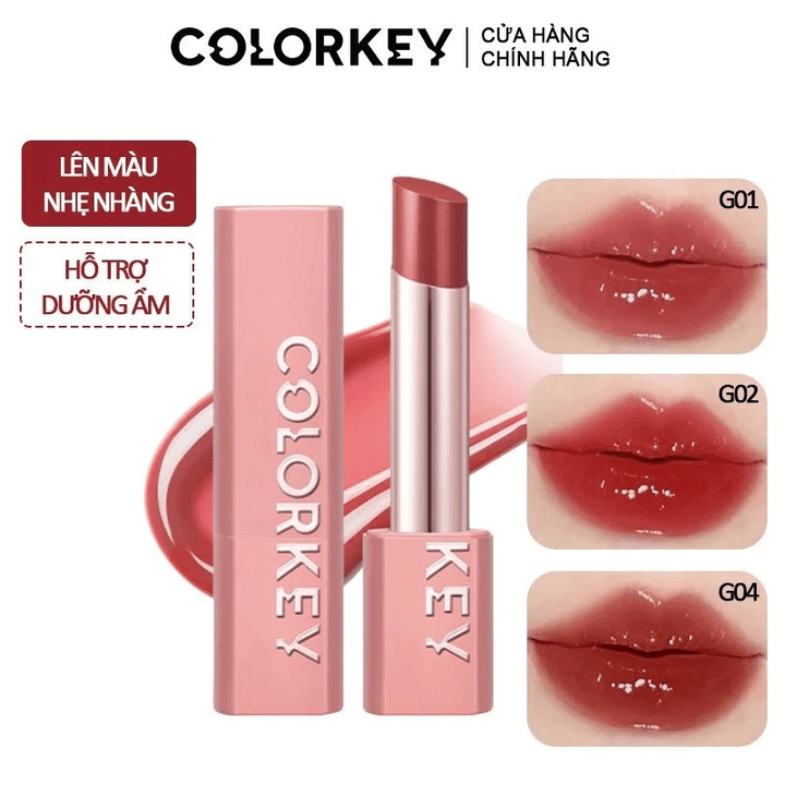 Son Thỏi Có Màu Dưỡng Ẩm, Căng Bóng Môi Colorkey Juicy Glow Lipstick
