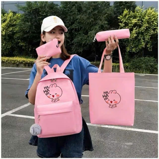 Set Balo Đi Học 4 Món Mèo Hahaha Vừa A4 Ts78nh-nana House