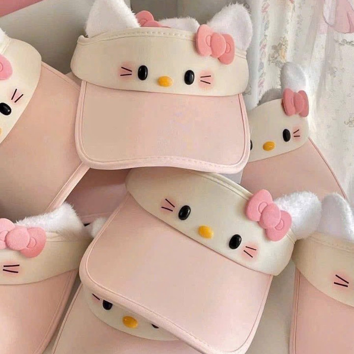 Mũ Nửa Đầu Hellokitty Cho Mùa Hè Siêu Dễ Thương