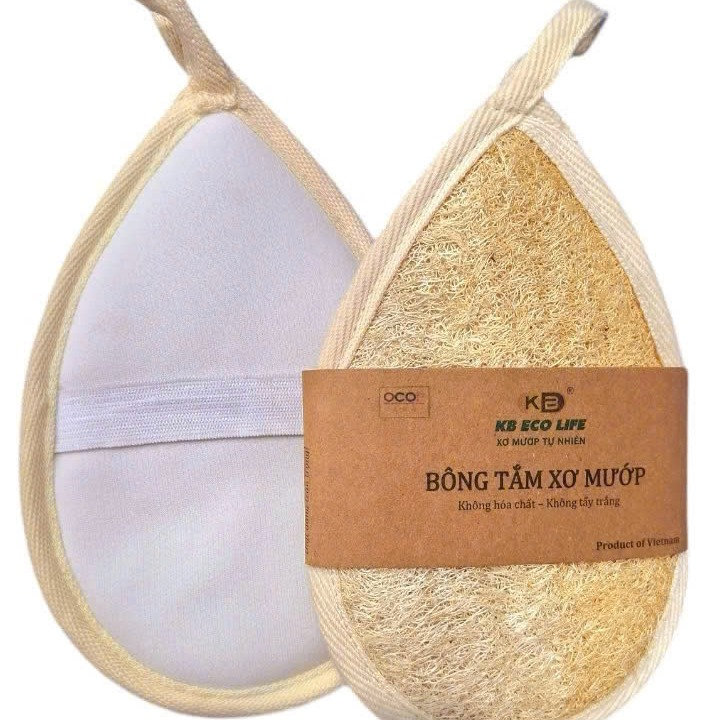 Alternative view of Bông Tắm Xơ Mướp Cao Cấp- Hình Giọt Nước 10*15cm - Massage Dưỡng Ẩm Tẩy Tế Bào Chết -kb