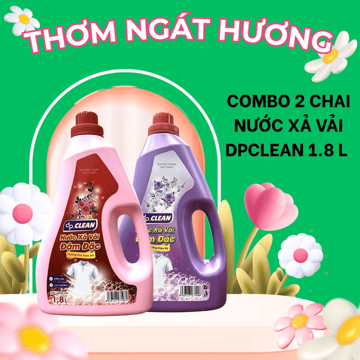 Thơm Ngát Hương - Combo Bao Gồm 2 Chai Nước Xả Vải Dpclean 1.8l - Sahaka