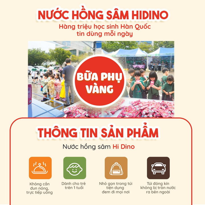 Alternative view of Nước Hồng Sâm Hi Dino Cho Bé 1 Tuổi Aram Farm, Sử Dụng Hồng Sâm 6 Năm Tuổi Giúp Bé Bổ Sung Đề Kháng, Không Chất Bảo Quản