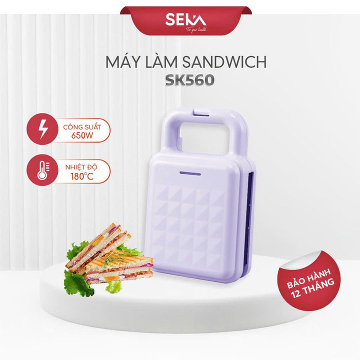 Máy Nướng Bánh, Máy Nướng Thịt Trứng Mini Seka Sk560 Công Suất 650w Chống Dính - Bảo Hành 12 Tháng