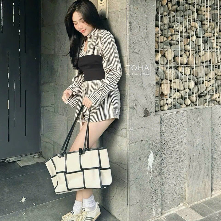 Alternative view of Set 3 Món Borip Kèm Áo Khoác Sơ Mi Đũi Sọc Tb105re-nana House