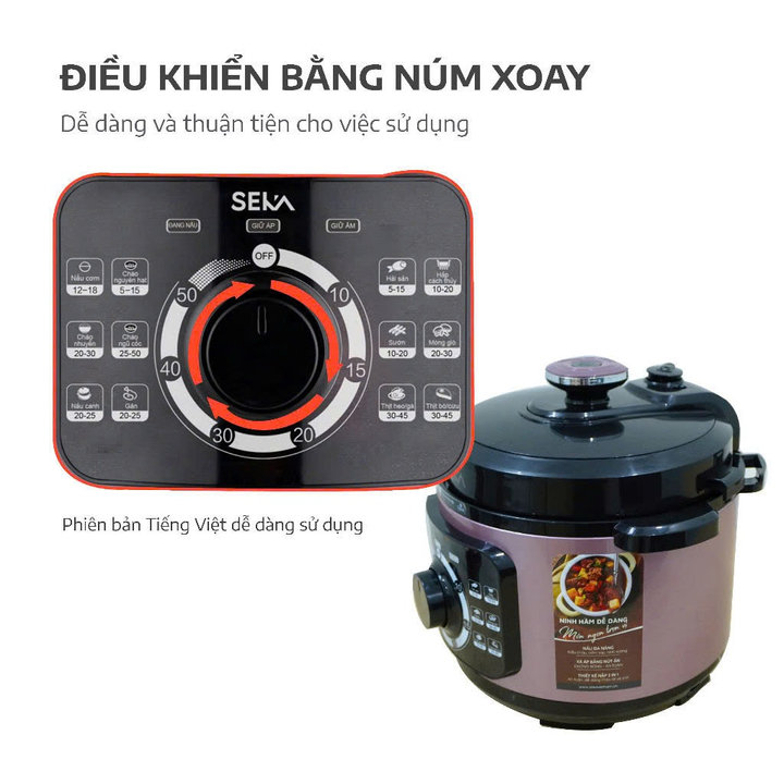 Alternative view of Nồi Áp Suất Điện 6l Seka Sk5858 10 Chức Năng Áp Suất Nắp Liền Xả Áp Thông Minh Bảng Điều Khiển Tiếng Việt - Bảo Hành 12 Tháng