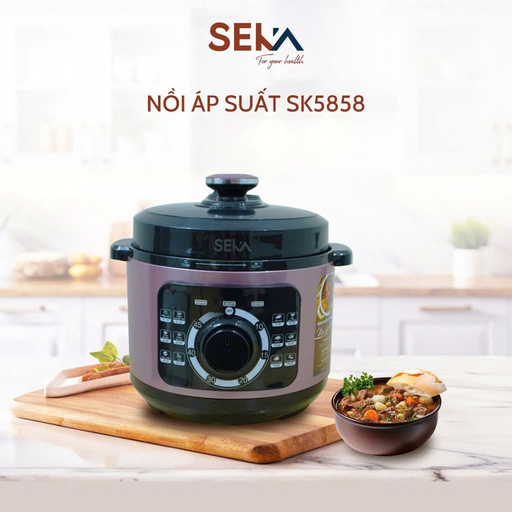 Nồi Áp Suất Điện 6l Seka Sk5858 10 Chức Năng Áp Suất Nắp Liền Xả Áp Thông Minh Bảng Điều Khiển Tiếng Việt - Bảo Hành 12 Tháng