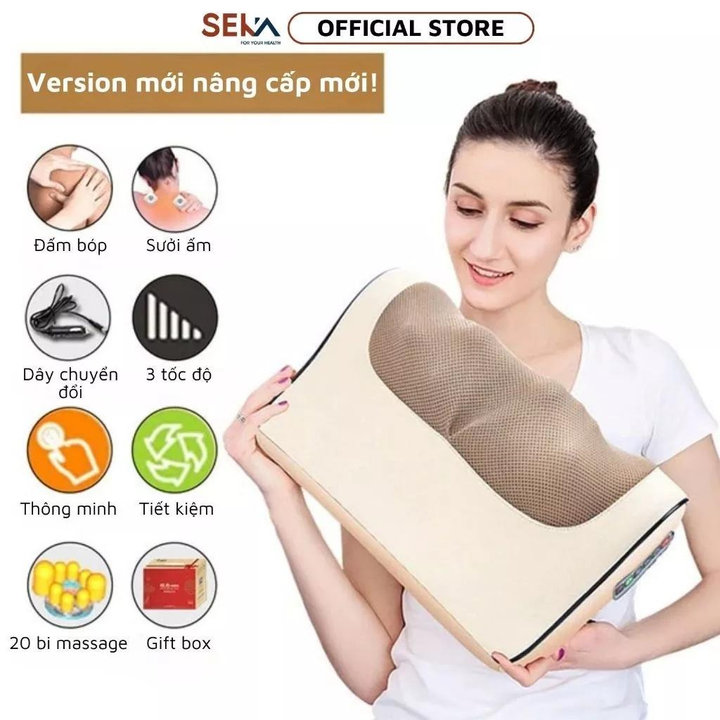 Alternative view of Gối Massage Cổ Vai Gáy Okato Ms20 Hồng Ngoại 20 Bi Thế Hệ Mới - Đảo Chiều Thông Minh Bảo Hành 12 Thángggối Massage Cổ Vai Gáy Okato Ms20 Hồng Ngoại 20 Bi Thế Hệ Mới - Đảo Chiều Thông Minh Bảo Hành 12 Tháng