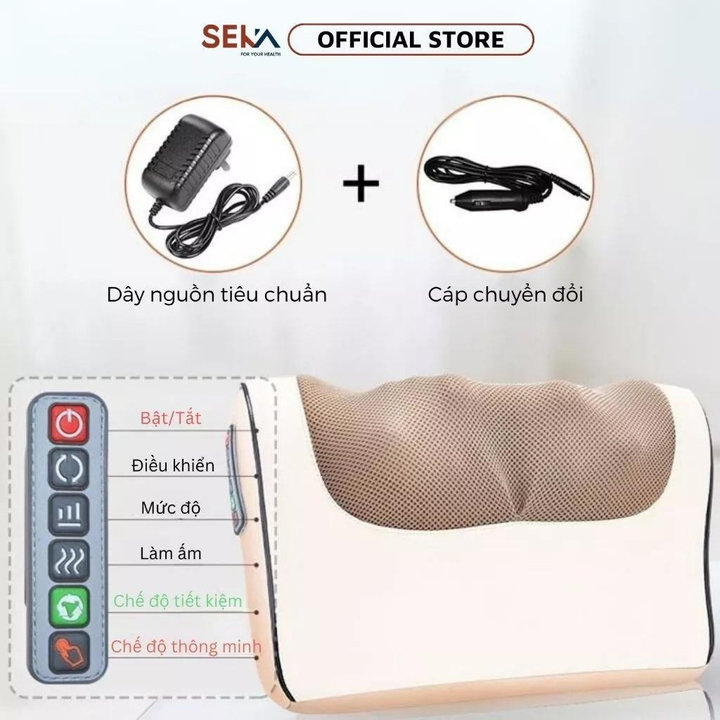Gối Massage Cổ Vai Gáy Okato Ms20 Hồng Ngoại 20 Bi Thế Hệ Mới - Đảo Chiều Thông Minh Bảo Hành 12 Thángggối Massage Cổ Vai Gáy Okato Ms20 Hồng Ngoại 20 Bi Thế Hệ Mới - Đảo Chiều Thông Minh Bảo Hành 12 Tháng