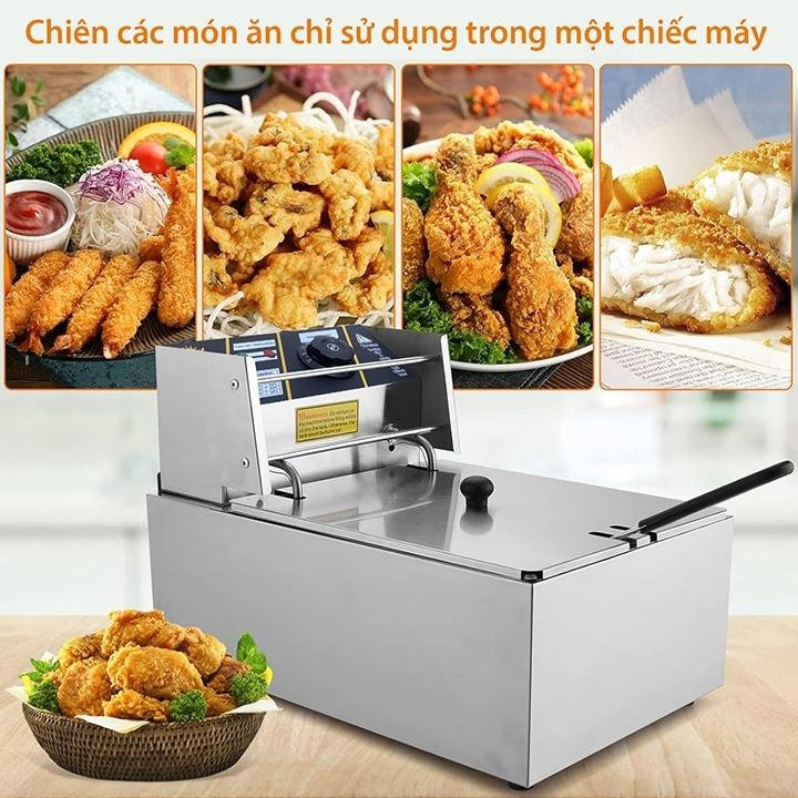Bếp Chiên Nhúng Điện Sunny 12l Công Suất 3000w Inox Cao Cấp, Bếp Chiên Ngập Dầu Bảo Hành 12 Tháng