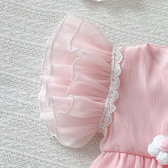 Alternative view of Set Body Cánh Tiên Đính Hoa Màu Hồng Kèm Băng Đô Cho Bé Gái Sơ Sinh 1 2 Tuổi Từ 3-11kg Dành Cho Bé Gái