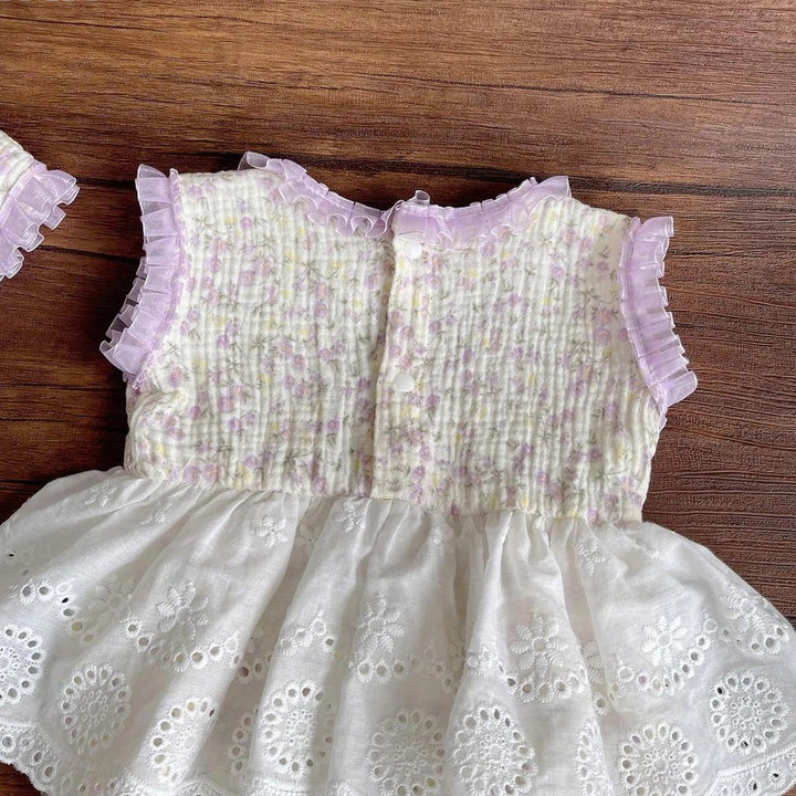 Alternative view of Set Body Váy Hoa Nhí Phối Ren Cho Bé Gái Sơ Sinh 1 2 Tuổi Từ 3-11kg Dành Cho Bé Gái