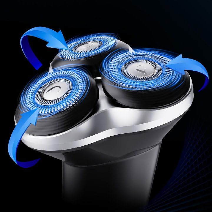 Alternative view of Máy Cạo Râu Povos Pq9102 Đầu Cạo 3d Xoay 360°, 54 Lưỡi Dao, Chống Nước, Đèn Báo Pin Thông Minh