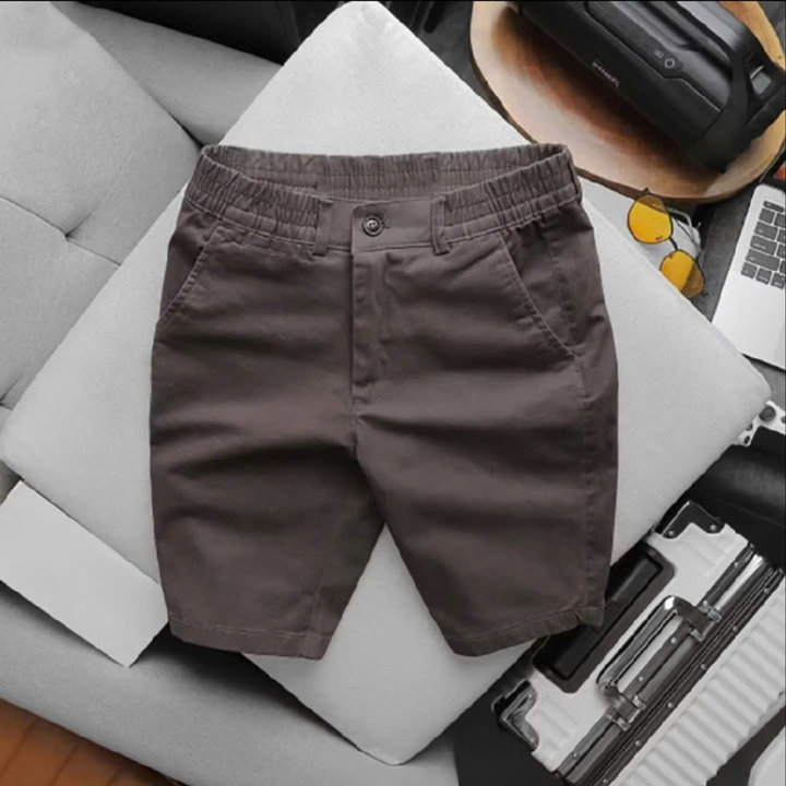 Alternative view of Quần Short Kaki Nam Đai Lưng Thun Chất Vải Dày Dặn Co Giãn Nhiều Màu - Lê Phương Boutique
