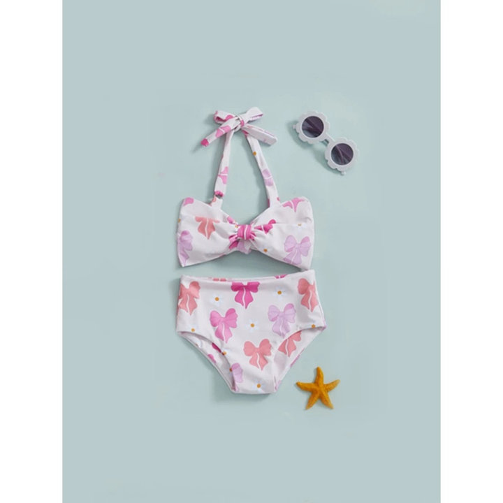 Alternative view of Set Bộ Đồ Bơi 2 Mảnh Bikini Họa Tiết Nơ Hồng Cho Bé Gái 1-5 Tuổi Từ 8-20.5kg Dành Cho Bé Gái