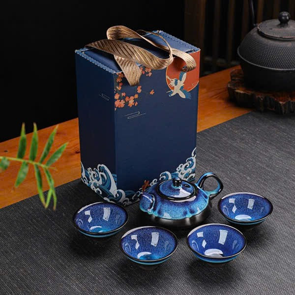 Bộ Ấm Chén Trà Cổ Quay Từ Lò Nung - Sương Mai
