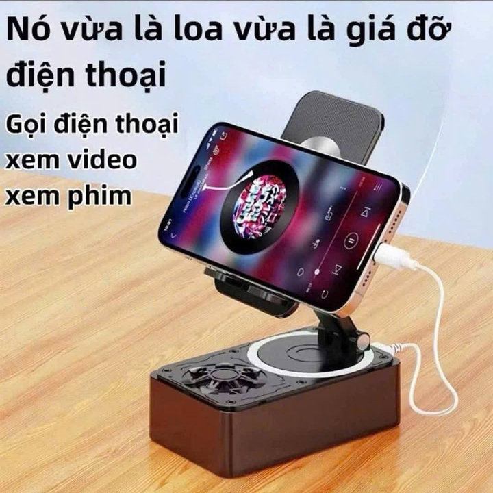 Giá Đỡ Điện Thoại Kèm Loa Kết Hợp Sạc Dự Phòng 3 In 1