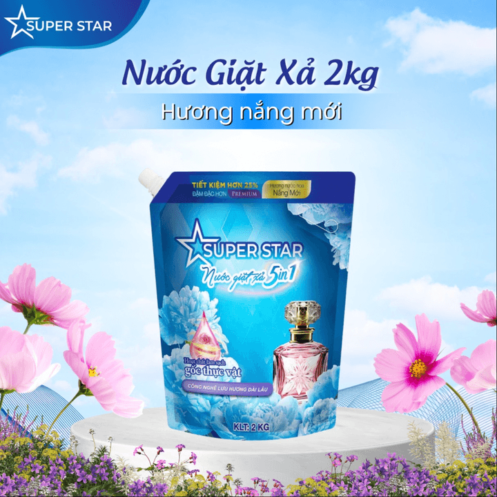Nước Giặt Xả Túi Cao Cấp 5in1 2kg - Super Star