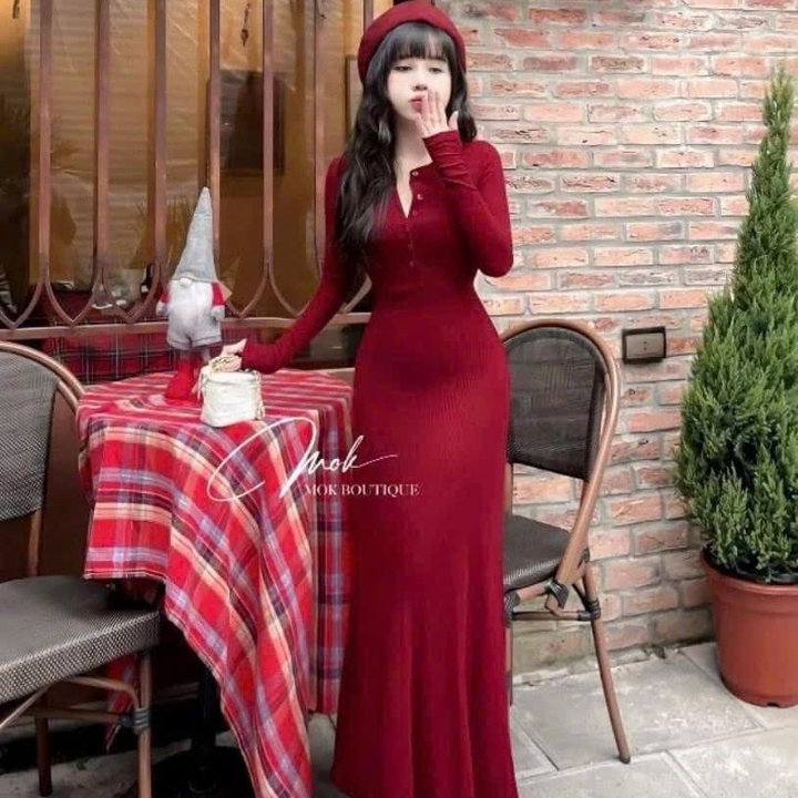 Alternative view of Đầm Thun Tăm Đũa Dáng Dài Bt78hf - Sam Store