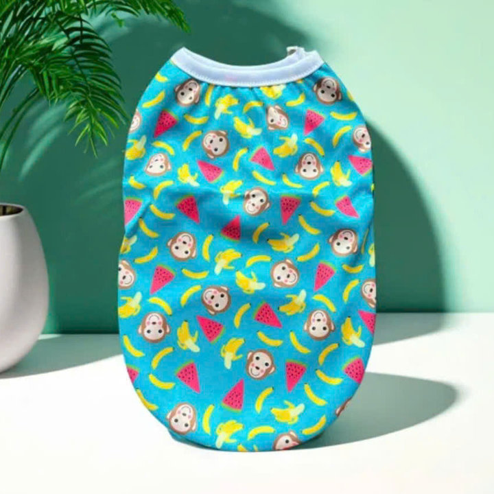 Áo Thun Ba Lỗ Monkey Thông Hơi Siêu Dễ Thương Từ 1-5kg Dành Cho Thú Cưng Chó Mèo
