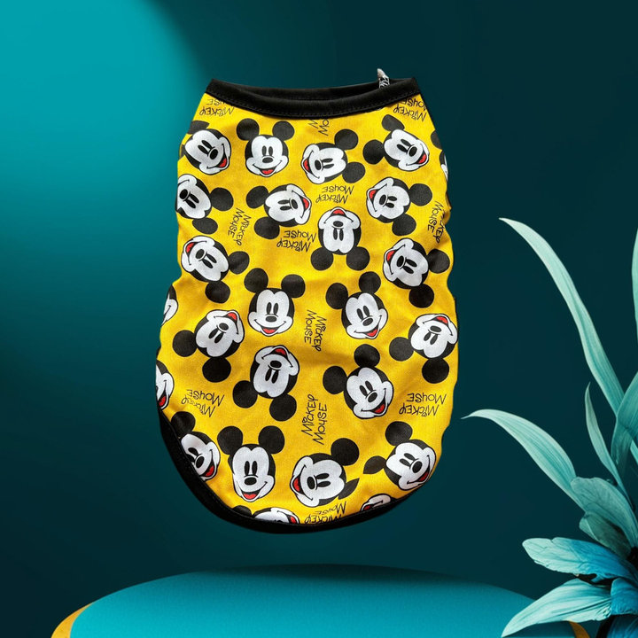 Áo Thun Ba Lỗ Thông Hơi Siêu Cute Mickey Từ 1-5kg Dành Cho Thú Cưng Chó Mèo