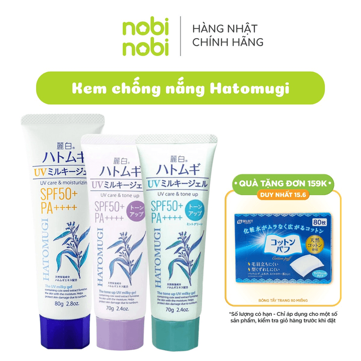 (chính Hãng) Kem Chống Nắng Reihaku Hatomugi Nâng Tông Và Dưỡng Ẩm Cho Da Spf 50+ Pa++++