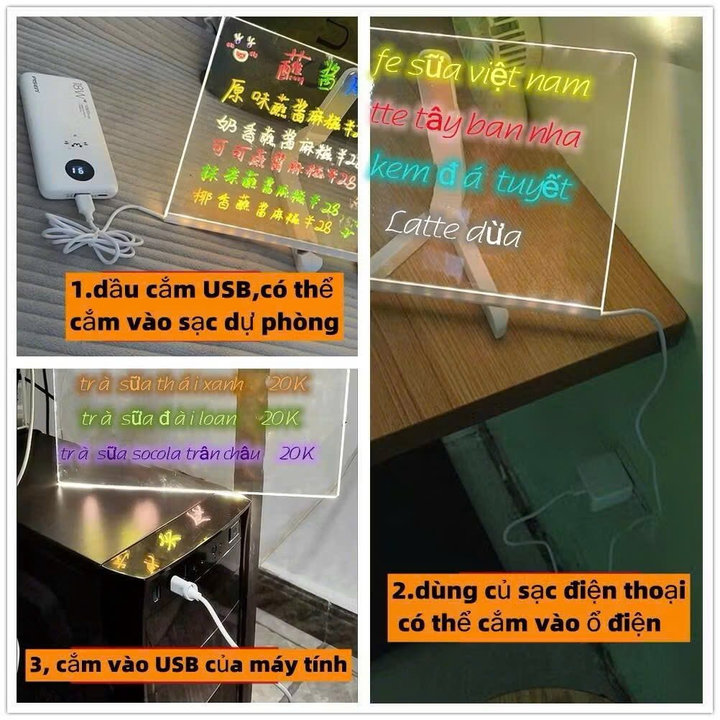 Alternative view of Bảng Vẽ Dạ Quang Kết Hợp Đèn Led