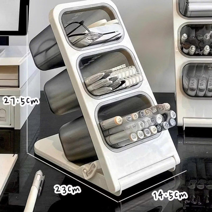 Khay Để Bàn Nhiều Ngăn Đa Năng Cắm Bút, Đựng Điều Khiển