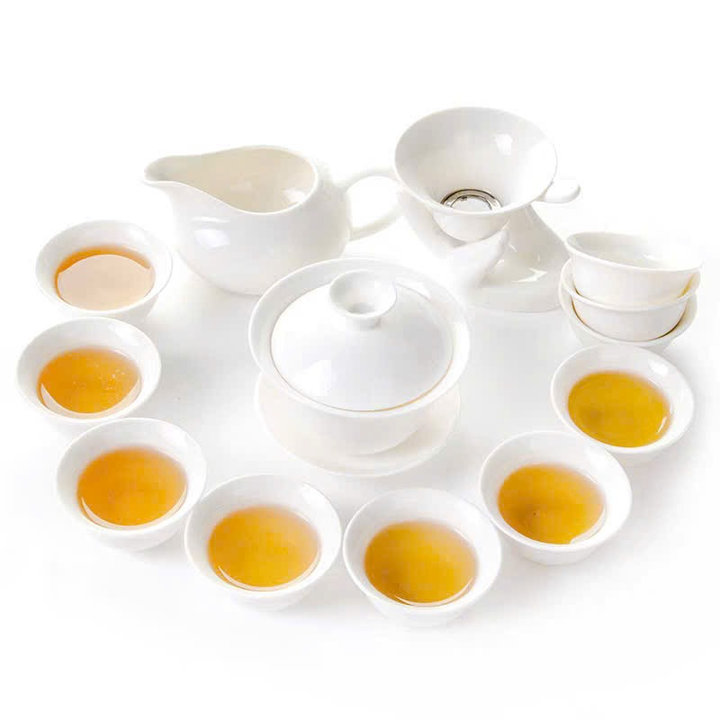 Alternative view of Bộ Ấm Chén Pha Trà Sứ Bạch Định, Đầy Đủ Chi Tiết - Sương Mai