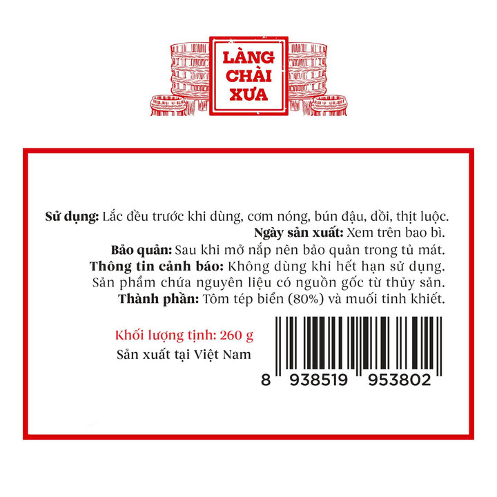 Alternative view of [chai 260g] Mắm Tôm Thùng Gỗ Làng Chài Xưa Nguyên Liệu Tôm Tép Tươi, Thơm Ngon Đặc Biệt