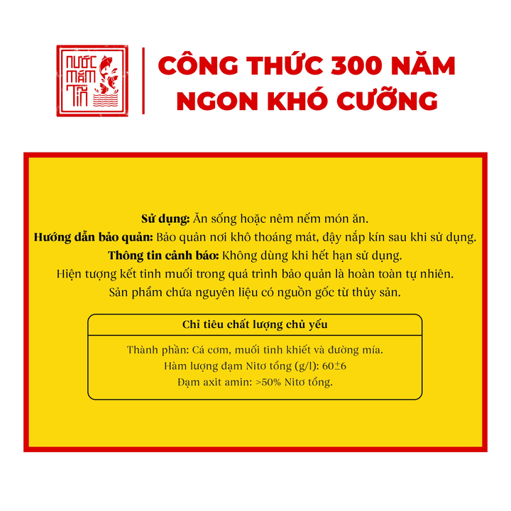 Alternative view of Thùng 6 Chai Nước Mắm Tĩn Cá Cơm Ruột Đỏ Độ Đạm 60n Chai Thủy Tinh 500ml - Nước Mắm Tĩn