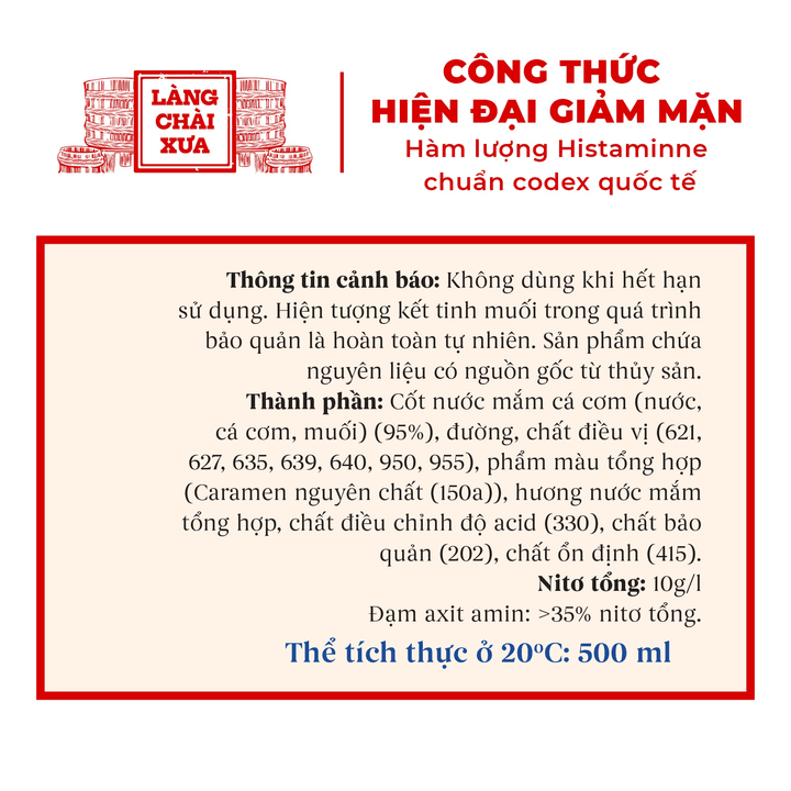 Alternative view of Nước Mắm Nhỉ Xuất Khẩu Nhãn Xanh 500ml - Làng Chài Xưa