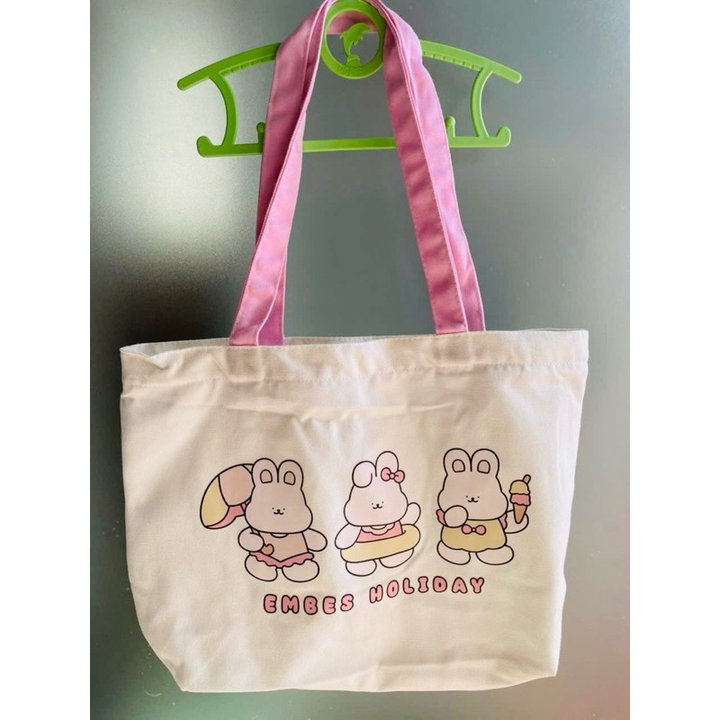 Alternative view of Túi Tote Vải Canvas Hình Thỏ Dễ Thương Embes Holiday Quai Hồng Bản Lớn Cho Bé Gái Đi Học, Đi Chơi