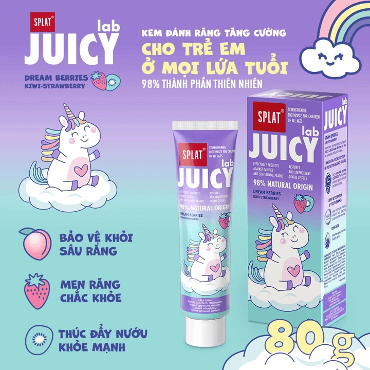 Alternative view of Kem Đánh Răng Cho Bé Splat Juicy Lab Hương Dream Berries Bảo Vệ Răng Miệng 80g - Date 05/2026