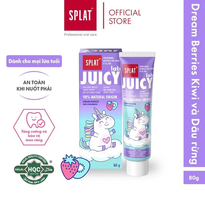 Kem Đánh Răng Cho Bé Splat Juicy Lab Hương Dream Berries Bảo Vệ Răng Miệng 80g - Date 05/2026