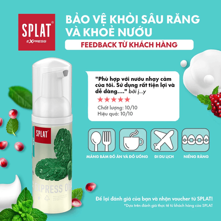 Alternative view of Bọt Vệ Sinh Răng Miệng Splat Express Oral Care Hương Bạc Hà The Mát Bảo Vệ Nướu Chắc Khỏe 50ml - Date 05/2026