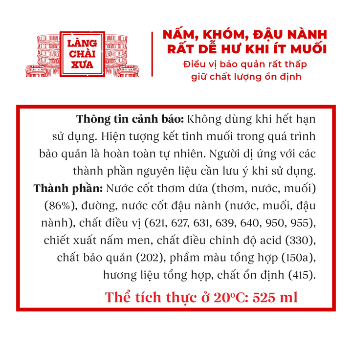 Alternative view of [thùng 6 Chai] Nước Mắm Chay 3 Trong 1 525ml - Làng Chài Xưa
