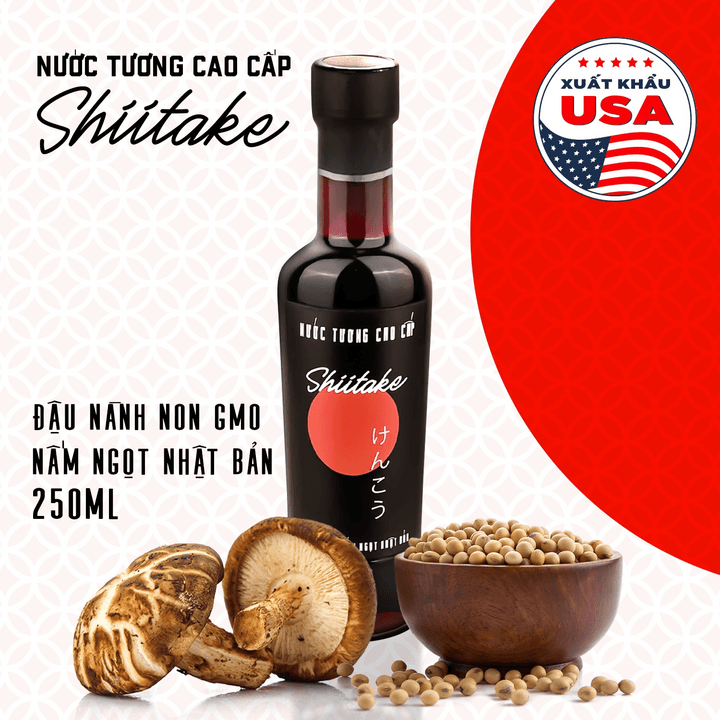 Nước Tương Cao Cấp Shiitake Chai Thuỷ Tinh 250ml - Làng Chài Xưa