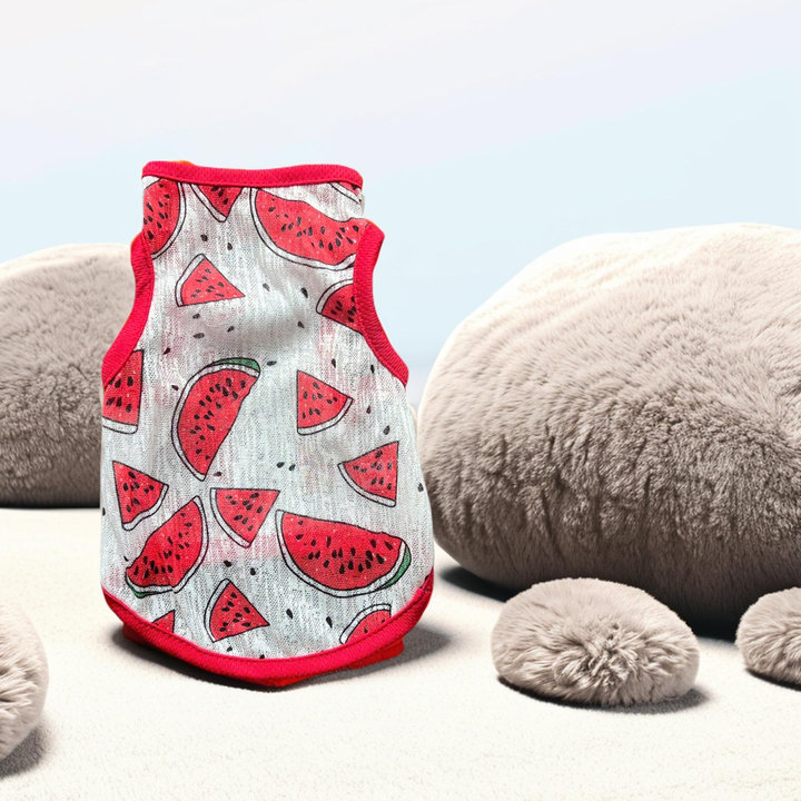 Áo Thun Ba Lỗ Hoạ Tiết Dưa Hấu Thông Hơi Siêu Cute Từ 1-7kg Dành Cho Thú Cưng Chó Mèo