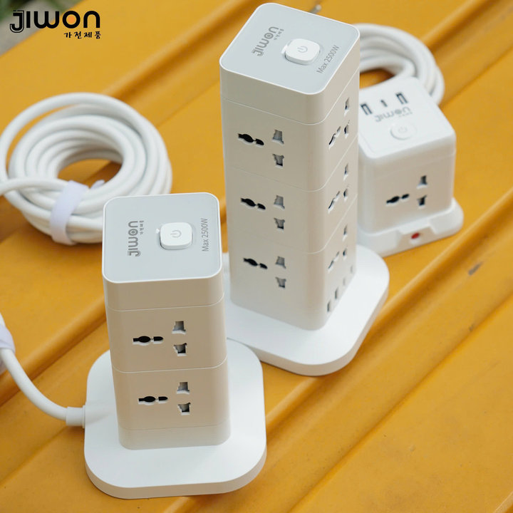 Ổ Cắm Điện Jiwon Tích Hợp Ổ Usb Và Type C Hình Tháp Đa Năng Công Suất 2500w Chống Giật