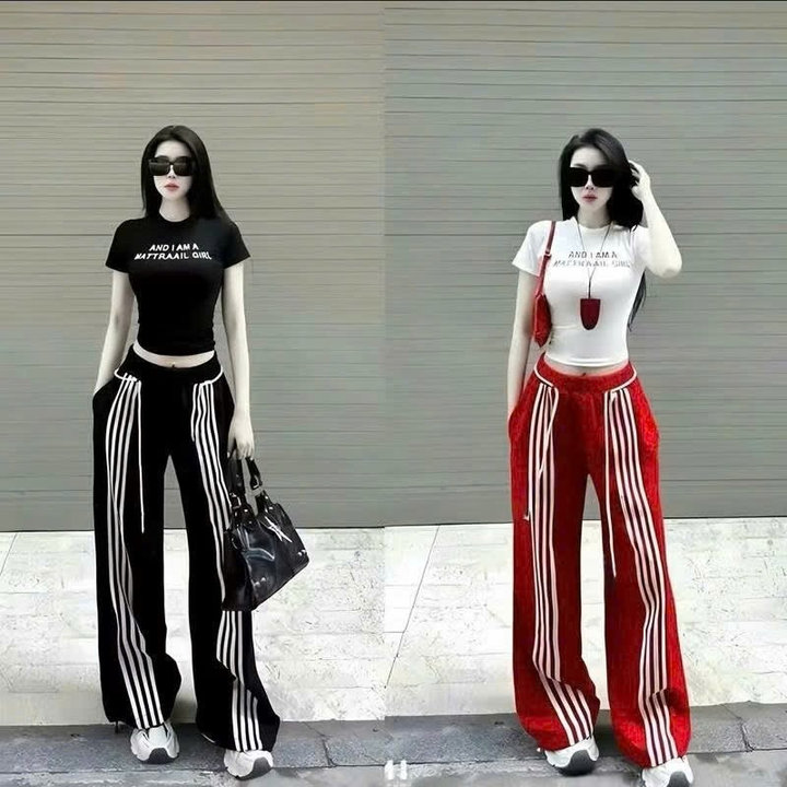 Quần Ống Rộng Sọc Phía Trước Vải Tacta Mềm Đẹp - Lê Phương Boutique