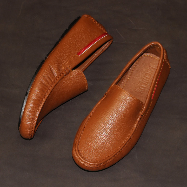 Giày Moca Nam Michilux Classic Moccasin Csms0 Da Bò Thật - Màu Nâu Bò