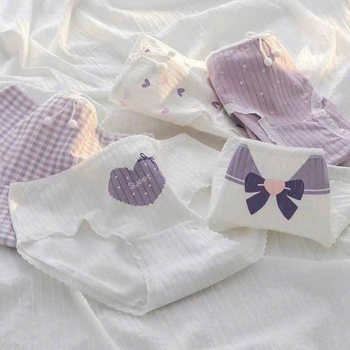 Quần Lót Nữ Nơ Tím Cotton Mềm Mại - Thiết Kế Thoáng Mát - Xim Phạm