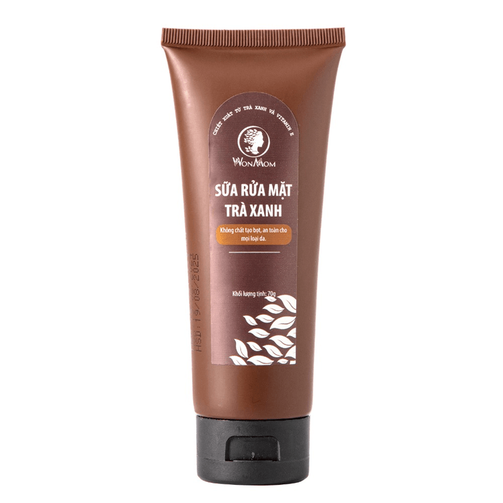 Sữa Rửa Mặt Trà Xanh Ngăn Ngừa Mụn, Sáng Da Wonmom 70g