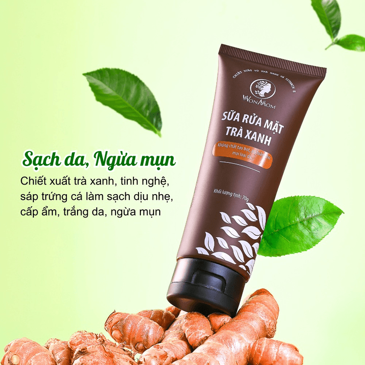 Alternative view of Bộ Da Đẹp Tóc Đen, Dưỡng Sáng Da Mặt, Kích Thích Mọc Tóc Suôn Mượt Wonmom (1 Sữa Rửa Mặt + 1 Dầu Gội Bồ Kết)