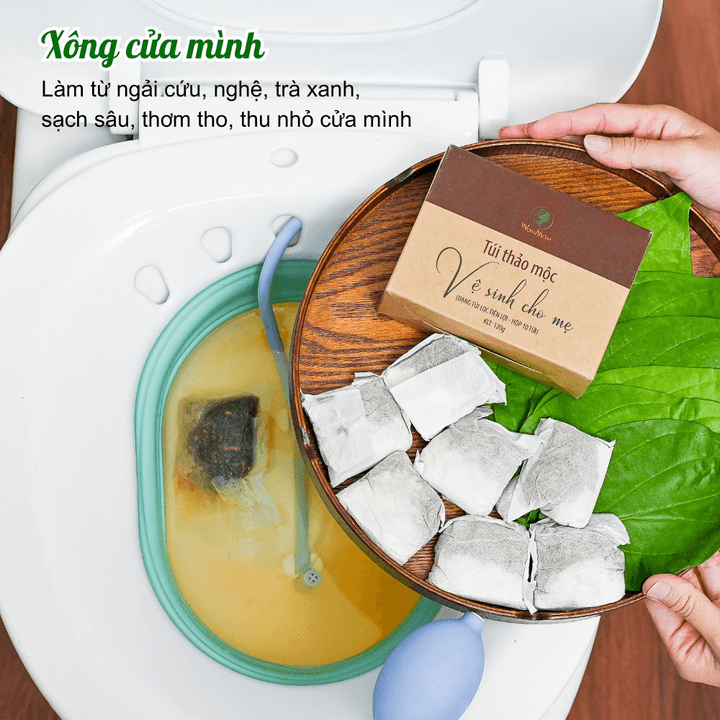 Alternative view of Bộ Dưỡng Trắng Hồng Da Mặt, Ngăn Ngừa Mụn, Khử Mùi, Se Khít Vùng Kín Wonmom (1 Kem Nghệ Tươi+1 Hộp Thảo Mộc Xông Vùng Kín)