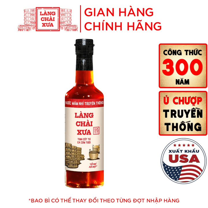 Nước Mắm Nhỉ Truyền Thống Nhãn Đỏ 30 Độ Đạm 500ml - Làng Chài Xưa