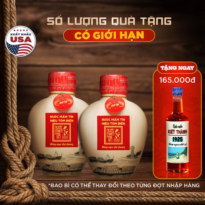 Combo 2 Bình Gốm Nước Mắm Tĩn Tôm Biển Truyền Thống 60n Đạm 500ml - Nước Mắm Tĩn