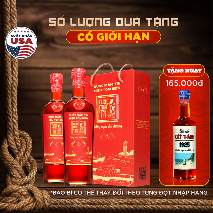 Cặp 2 Chai Nước Mắm Tĩn Tôm Biển Hồng Ngọc Đại Dương Độ Đạm 45n 500ml - Nước Mắm Tĩn