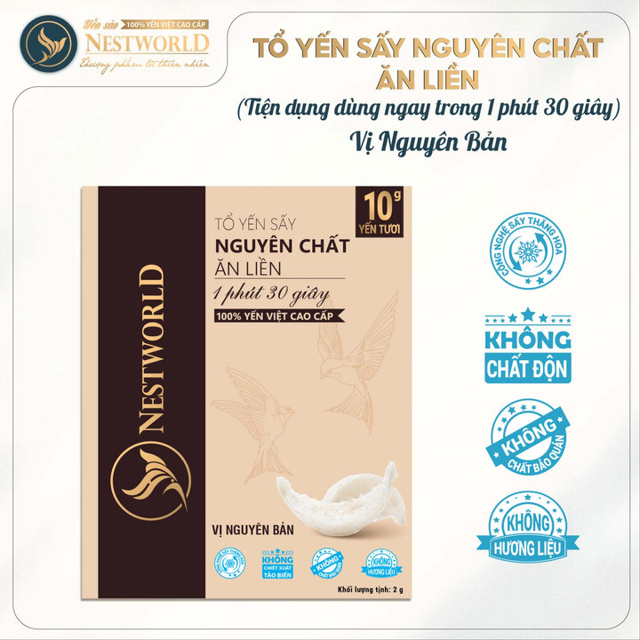 [hộp 1 Thanh Yến] Tổ Yến Sấy Nguyên Chất Ăn Liền Nestworld